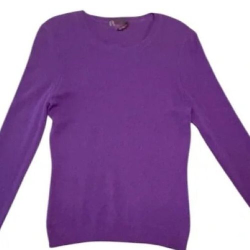 Layla Mitra Cashmere Sweater Purple Small Crew neck Long sleeve